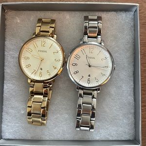 Two Fossil Watches! One silver and one gold!
